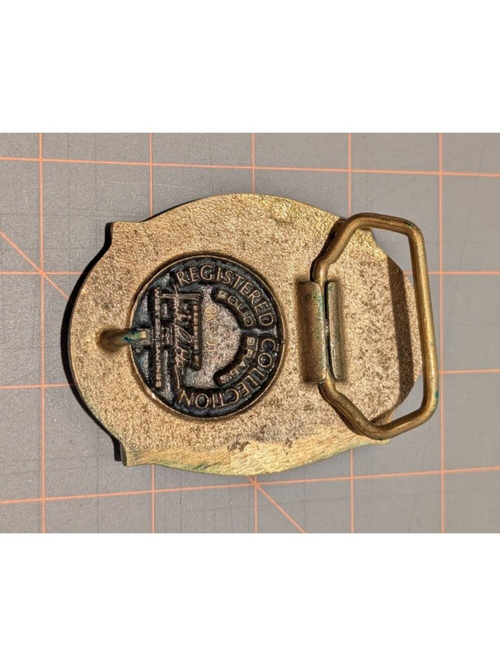 Vintage Arizona Solid Brass Belt Buckle Native American Design Suede Pouch - Picture 11 of 13